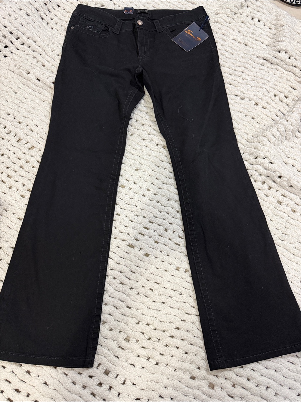 7 For All Mankind Black Flare Jeans